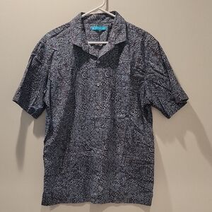 Tori Richard Black and Gray Patterned Shirt